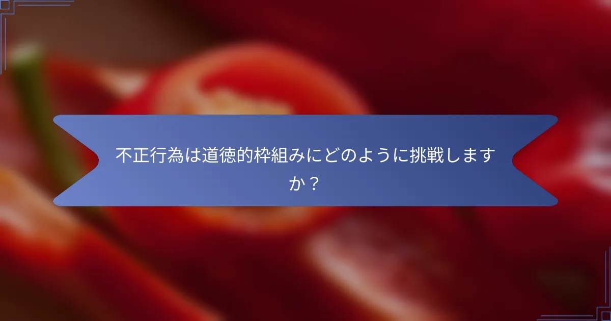 不正行為は道徳的枠組みにどのように挑戦しますか?