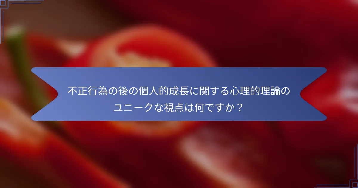 不正行為の後の個人的成長に関する心理的理論のユニークな視点は何ですか?