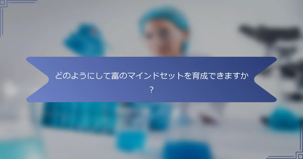 どのようにして富のマインドセットを育成できますか?