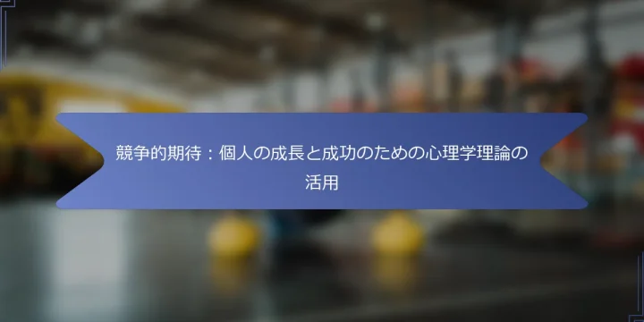 競争的期待：個人の成長と成功のための心理学理論の活用