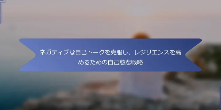 ネガティブな自己トークを克服し、レジリエンスを高めるための自己慈悲戦略
