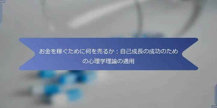 お金を稼ぐために何を売るか：自己成長の成功のための心理学理論の適用