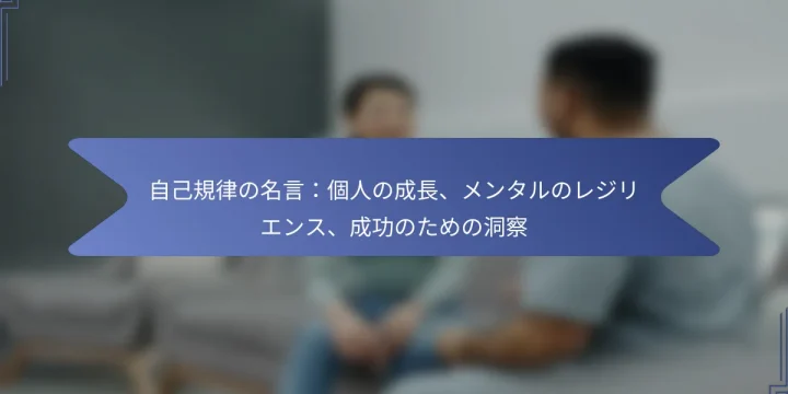 自己規律の名言：個人の成長、メンタルのレジリエンス、成功のための洞察