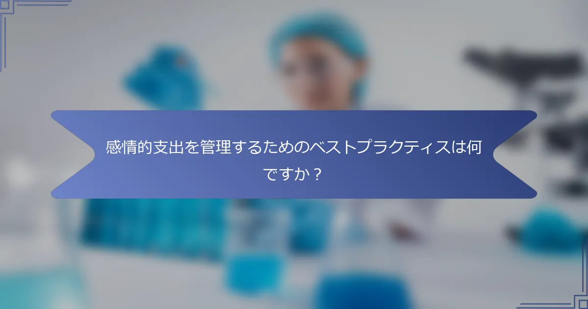 感情的支出を管理するためのベストプラクティスは何ですか?