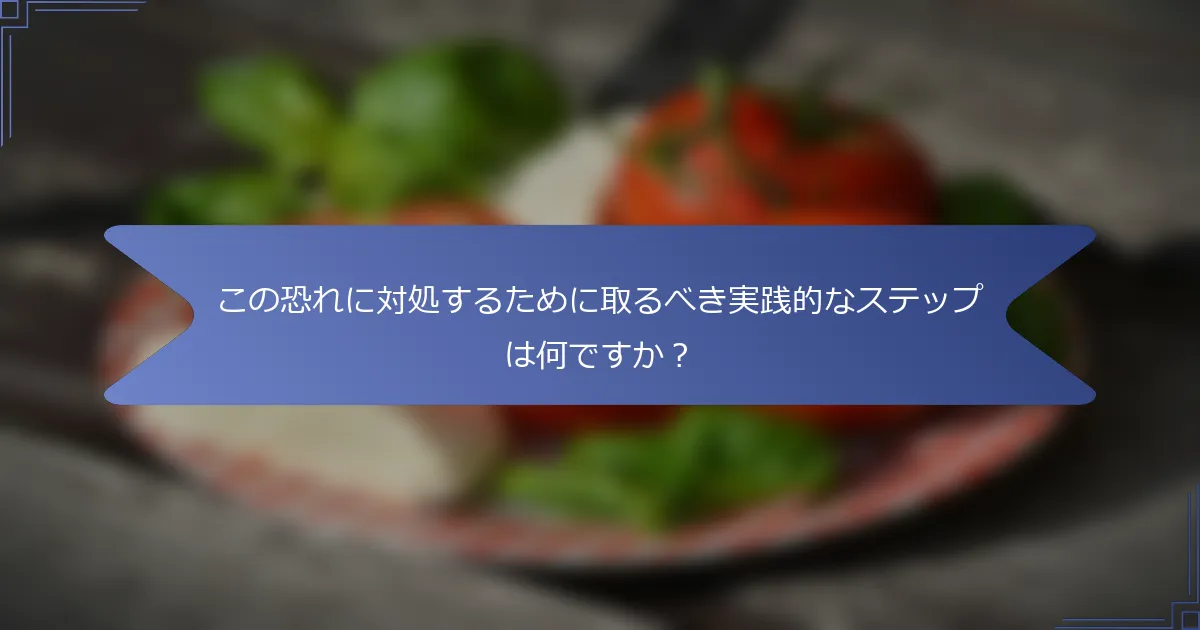 この恐れに対処するために取るべき実践的なステップは何ですか?