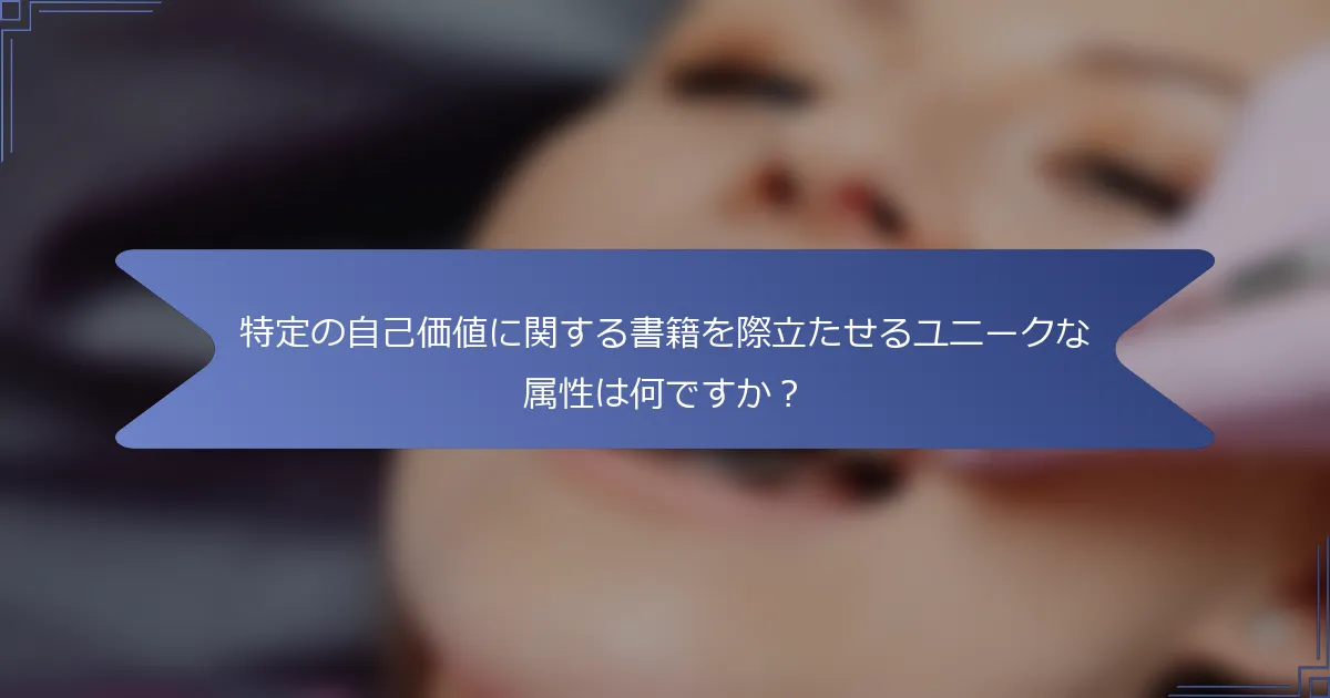 特定の自己価値に関する書籍を際立たせるユニークな属性は何ですか?