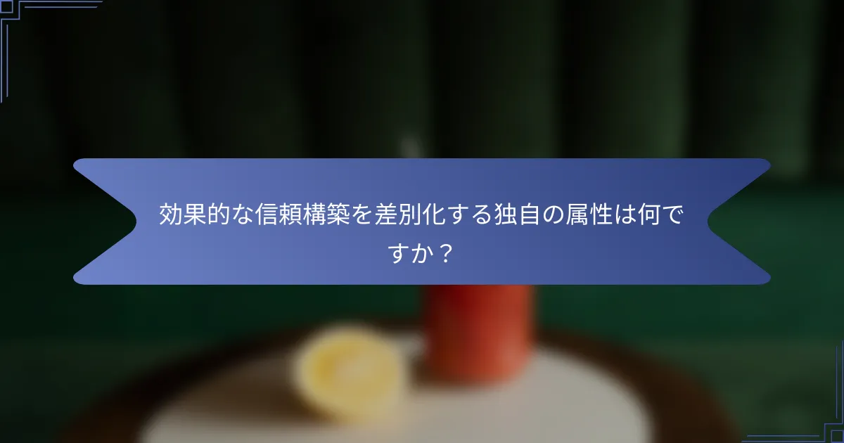 効果的な信頼構築を差別化する独自の属性は何ですか?