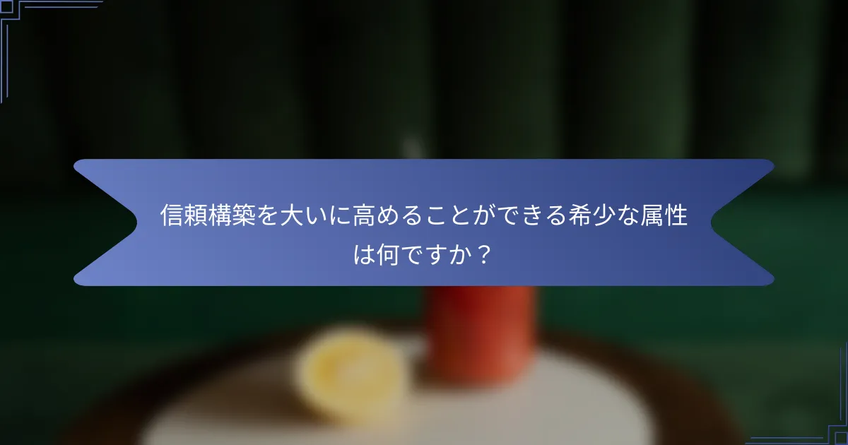 信頼構築を大いに高めることができる希少な属性は何ですか?