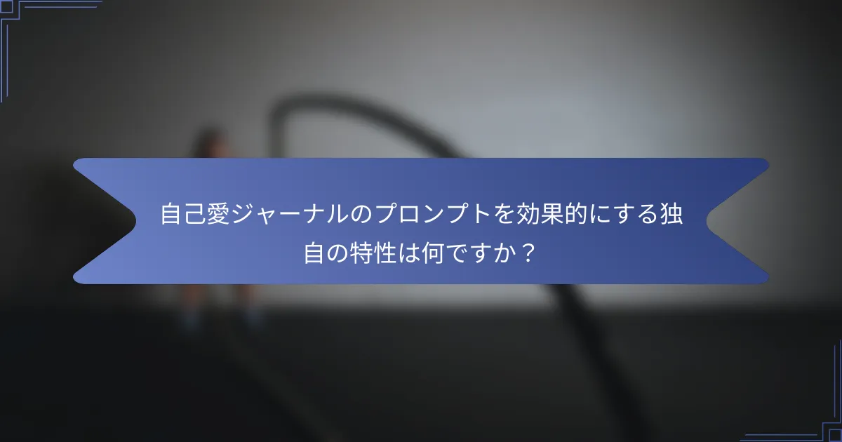 自己愛ジャーナルのプロンプトを効果的にする独自の特性は何ですか?